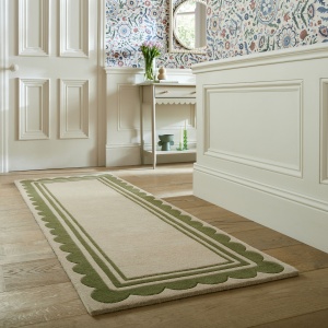 Covor traversa Lois Scallop Verde 80X230 cm, Flair Rugs - Img 5