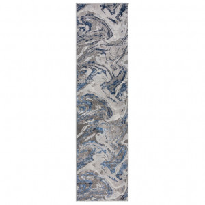 Covor traversă Marbled Bleumarin 80X300 cm, Flair Rugs - Img 2