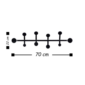 Cuier metalic Rod Negru 70x22 cm - Img 3