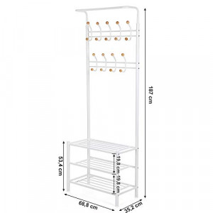 Cuier, Songmics, Alb, 187x68.8x35.2 cm - Img 6