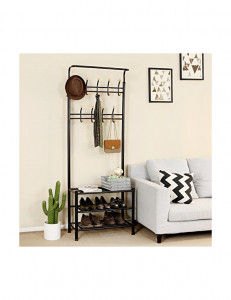 Cuier, Songmics, Metal, Negru, 68 x 35 x 187 cm - Img 3
