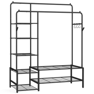 Cuier stender haine Songmics, Pataye, Negru, 115.8x45x172.8 cm