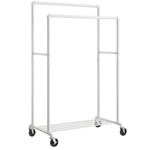 Cuier stender, Songmics, Alb-Negru, 162×100×59 cm - Img 2