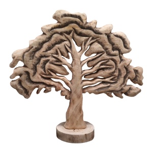 Decoratiune de masa Natrem copac lemn de mango natural 45x11x43 cm