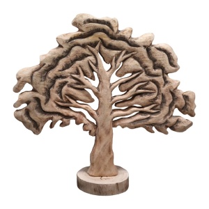 Decoratiune de masa Natrem copac lemn de mango natural 45x11x43 cm