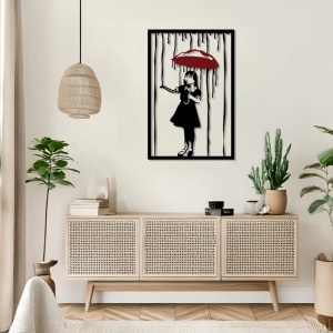 Decoratiune de perete din metal, Raino, Negru, 0.2x35x50 cm - Img 2