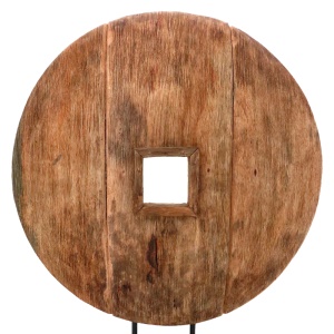Decoratiune masa Cart lemn de mango natural si fier 40x9x54 cm - Img 2