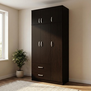 Dulap cu 3 usi, Athos, Wenge, 90x42x240 cm
