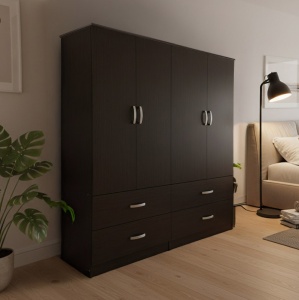 Dulap cu 4 usi, Athos, V19, Wenge, 160x42x180 cm