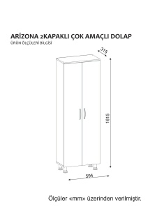 Dulap de baie Arizona Alb 59.4x161.5x31.5 cm - Img 6