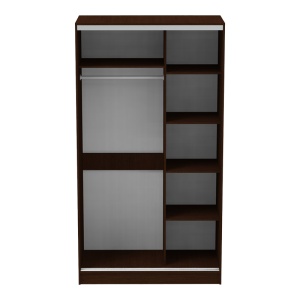Dulap dormitor cu oglinda Korredor Pako World Maro inchis 120x60x220 cm - Img 4