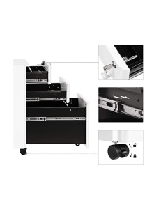 Dulap mobil cu incuietoare, Songmics, Alb, OFC030W01, 30 x 46 x 59 cm - Img 4