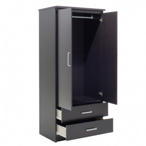 Dulap Olympus Cu 2 Uși Și Sertare Culoare Wenge 81x57x183 cm - Img 5