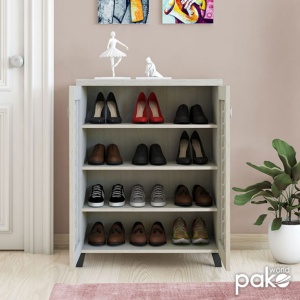 Dulap Pantofi Mantam 12 Perechi Alb-Gri 78x40x92 cm - Img 4