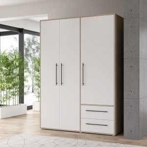 Dulap Razol 3 usi alb sonoma melamina 144.5x59x200 cm - Img 2