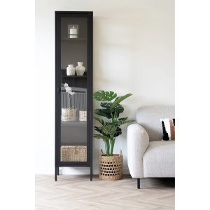 Dulap vitrina Brisbane, Negru, 35x40x180 cm - Img 3