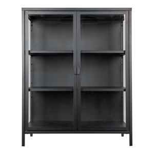 Dulap vitrina Brisbane, Negru, 40x80x101 cm - Img 5