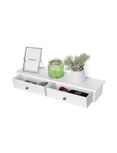 Etajera cu rafturi, Songmics, Alb, LWS65WT, 65 x 15 x 10 cm - Img 7