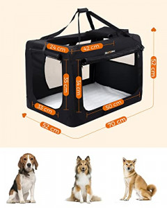Geanta de transport animale, Feandrea, Negru, 70.0x52.0x52.0 cm - Img 3