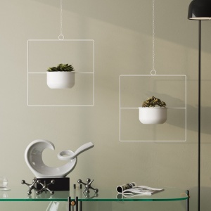 Ghiveci decorativ Pandantif Alb 40x40x17 cm - Img 4