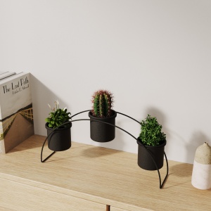 Jardiniera suport metalic decorativ GED-012 Negru 40x20x10 cm - Img 2