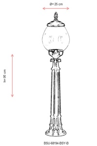 Lampadar de exterior 68194 Negru 95x25 cm - Img 3