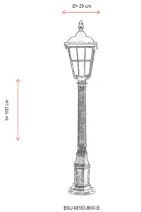 Lampadar de exterior Baraka Maro 100x20 cm - Img 3