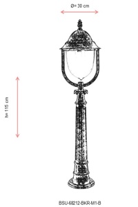 Lampadar de exterior M1B Maro 115x30 cm - Img 3