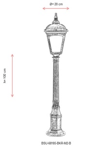 Lampadar de exterior M2B Maro 100x20 cm - Img 3