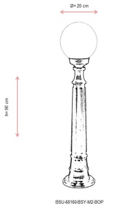 Lampadar de exterior M2BOP Alb 90x20 cm - Img 3