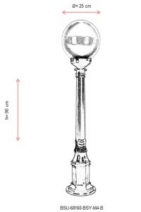 Lampadar de exterior M4B Negru 90x25 cm - Img 3