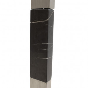 Lampadar din Metal PWL-0940, E27, argintiu-negru-gri, 43x43x153 cm - Img 3