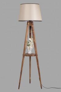 Lampadar Sehbalı Tripod Yanık Lambader Pramit Açık Hasır Abajurlu Maro - Img 3