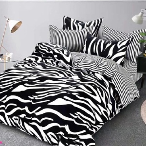 Lenjerie 1 Persoana cu elastic 140x200 Zebra 4 piese (Finet)