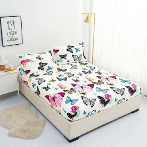 Lenjerie cu elastic 180x200 cm, Gorgeous White 6 Piese (Cocolino) - Img 3
