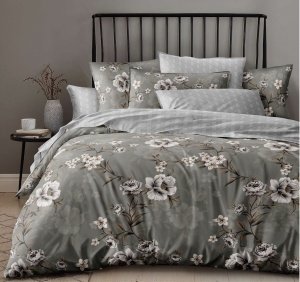 Lenjerie cu Elastic 180x200 Nostalgic Bloom (Bumbac Satinat)