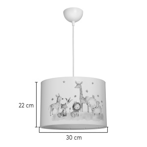 Lustra copii cu animale, Tots, Pako, Alb 30x30x20 cm - Img 4