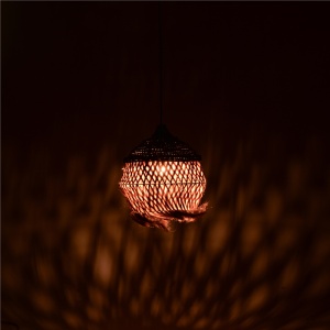 Lustra Fiorine abaca culoare naturala 35x35x45+ cm - Img 2