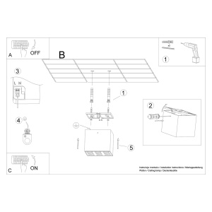 Lustra LED Ozzy Negru 4000K 9.5x9.5x8.3 cm - Img 6