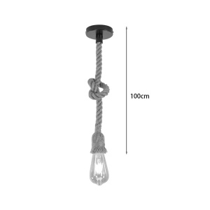 Lustra Ropily metal natural si iuta 100 cm - Img 2