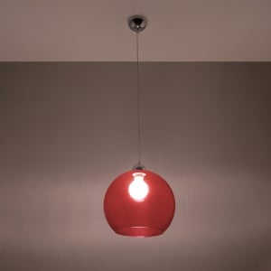 Lustra suspendata Ball Rosu 30x30x120 cm - Img 3