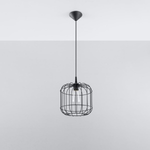 Lustra suspendata Celta Negru 23x23x95 cm - Img 2