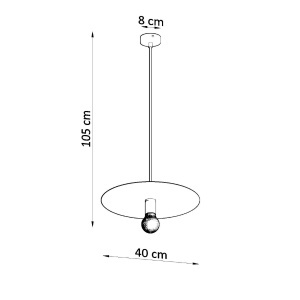 Lustra suspendata Flavio Negru 40x40x105 cm - Img 4