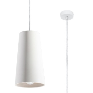 Lustra suspendata Gulcan din ceramica Alb 16x16x128 cm