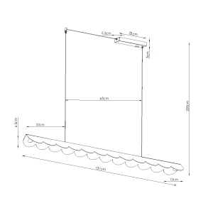 Lustra suspendata LED Biscuit Taupe 4000K 131x13x200 cm - Img 10