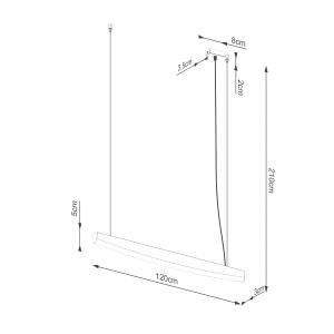 Lustra suspendata LED Jorun 120 Negru 3000K 120x3x210 cm - Img 8