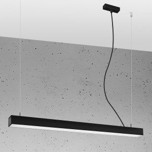 Lustra suspendata LED Pinne Negru 3000K 90x6x150 cm - Img 2