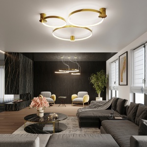 Lustra suspendata LED Rio Auriu lucios 3000K 78x78x150 cm - Img 13