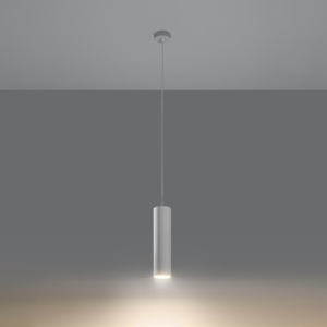 Lustra suspendata Nancy din ceramica Alb 8x8x132 cm - Img 3