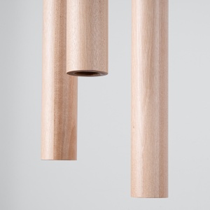 Lustra suspendata Pastelo din lemn, Natural 19.5x19.5x115 cm - Img 4